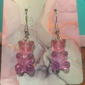Pink/Purple Ombre Gummy Bear Earrings